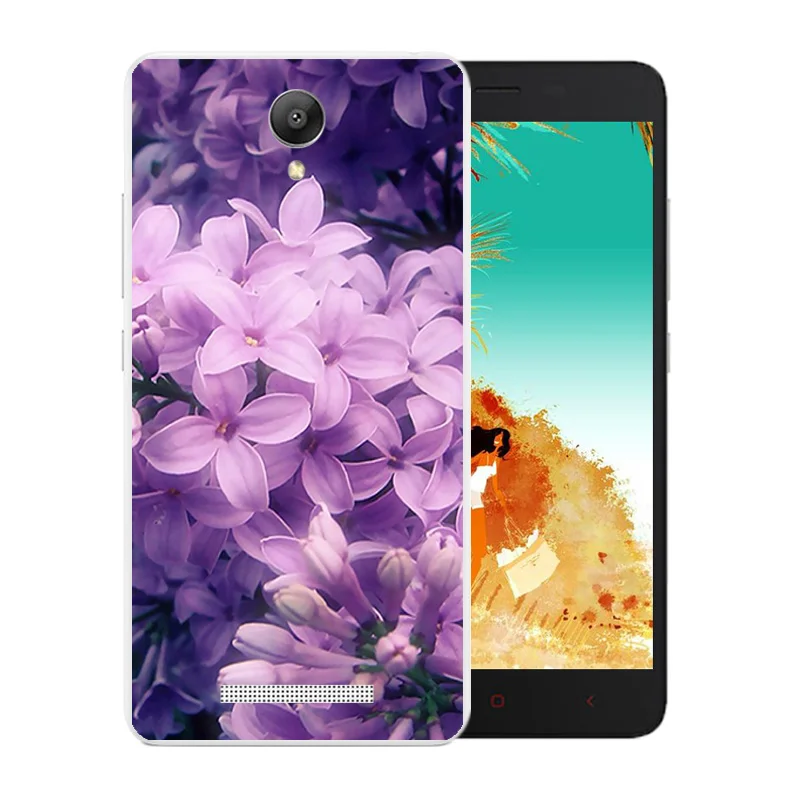 5 дюймов для Xiaomi Redmi Note 2 задняя крышка с цветком прозрачный мягкий ТПУ чехол Pro Prime