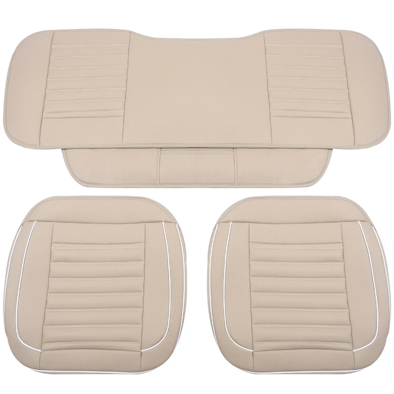 

health 3pcs/set 3D LeatherCar Interior Seat Cover Cushion Pad car Seat Protector Car Seat Cushions Pad fit for almost cars