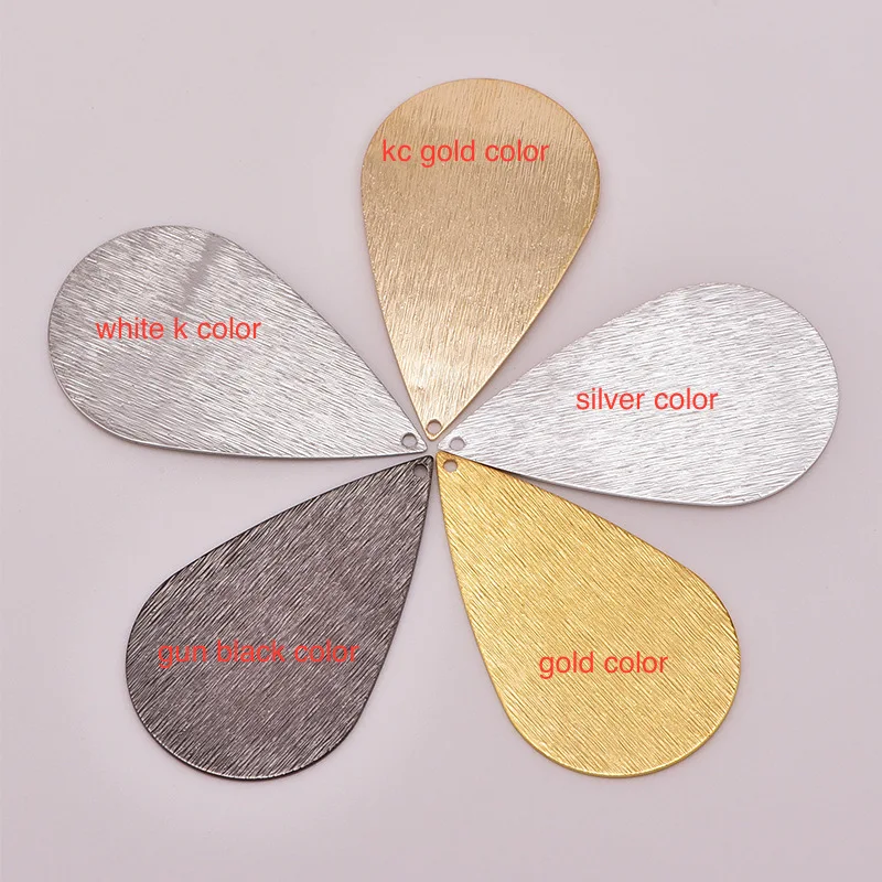 

50pcs 25*42mm Copper Material gold color simple big tear drop shape charms for earring Pendant for DIY Jewelry making