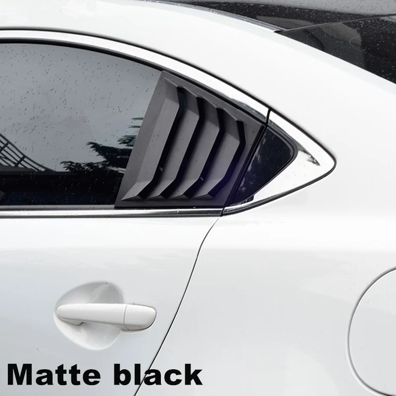 Matte black Для Mazda 6 ATENZA углеродное волокно ABS заднее стекло Hanlde треугольная крышка чаши аксессуары для стайлинга автомобилей 2 шт - Цвет: Matte black