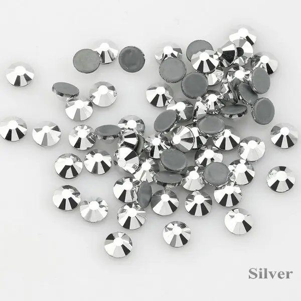 silver Супер качество SS16 SS30 SS20 стразы горячей фиксации предлагает много цветов для платья, ювелирных изделий, аксессуаров украшения DIY для свадьбы - Цвет: silver