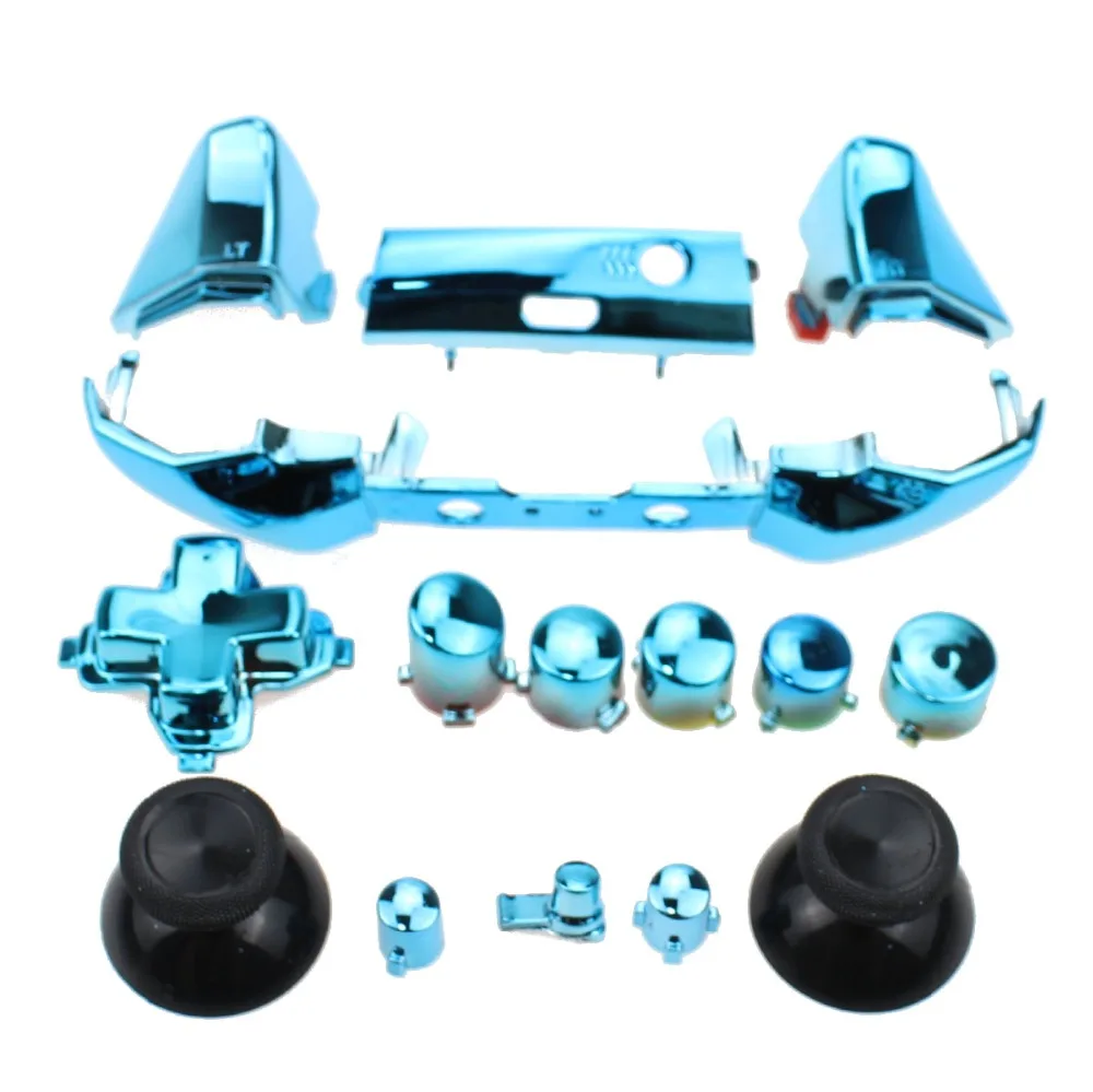 TingDong Chrome LB RB RT LT Bumper Buttons Set Thumbstick Cap Dpad replacement for Xbox One S Slim Controller |