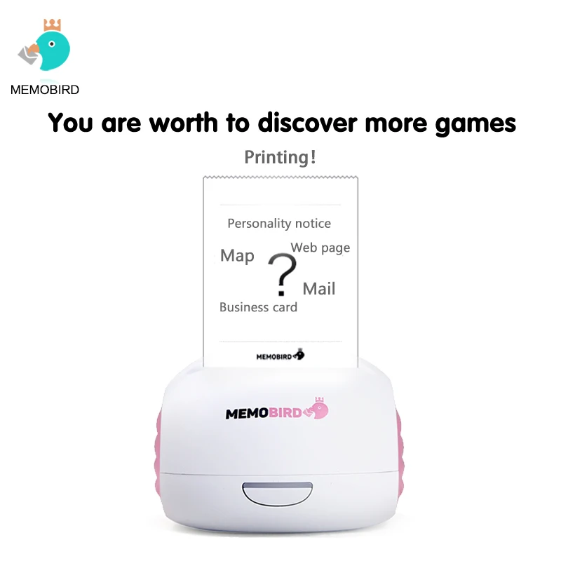 Розовый принтер MEMOBIRD G2 Wi Fi портативный Bluetooth печать штрих кодов беспроводной