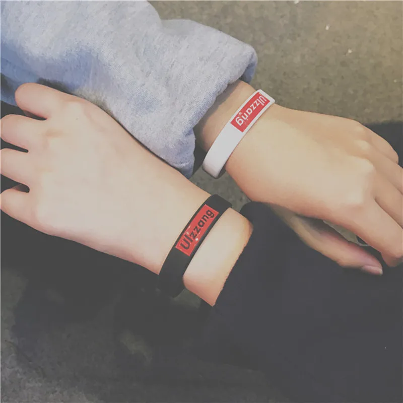 Новое поступление, модный бренд ULZZANG, браслет для отдыха, бизнеса, спорта, баскетбола, силиконовые браслеты дружбы с буквами
