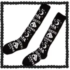 Женские гольфы в стиле Харадзюку, черные, с надписью Yes No