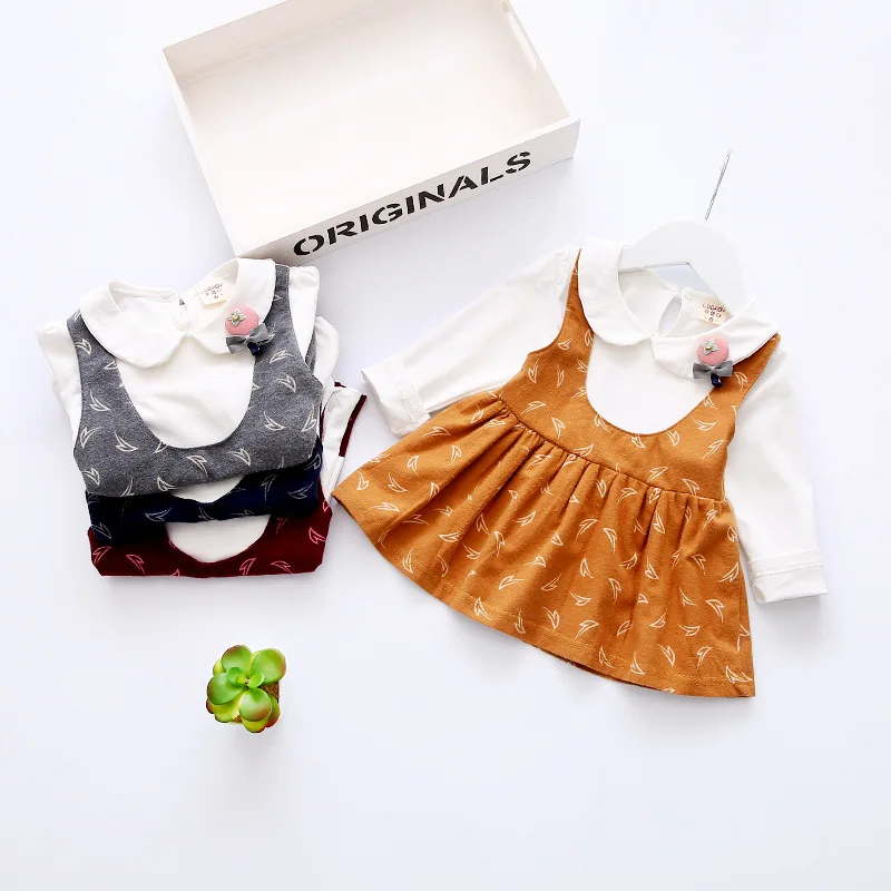 Платье с длинным рукавом для маленьких девочек новинка 2017 весеннее