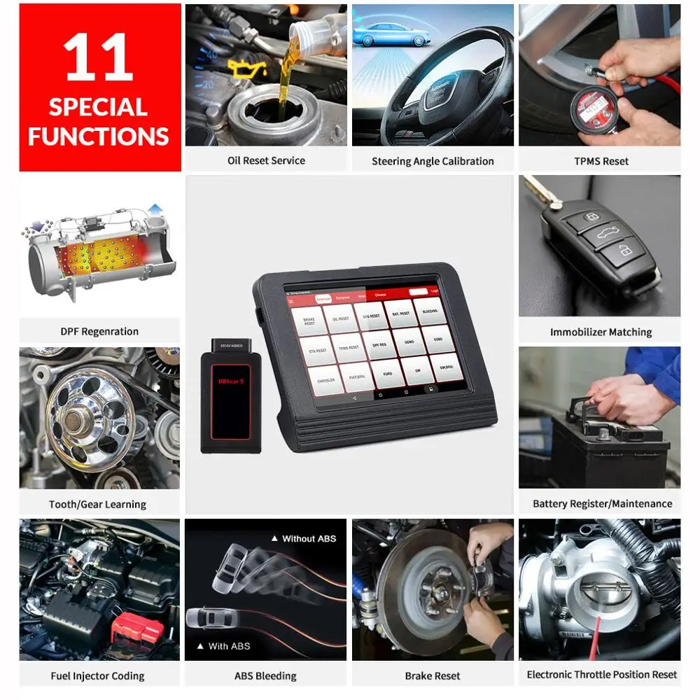 LAUNCH X431 V car full system diagnostic obd2 wifi/bluetooth code reader support DPF SAS BMS 11 reset ECU coding actuation test |