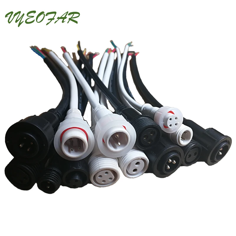 5 pairs 2 Core 3 core 4 pin Waterproof Power Cord Led Strip Wire Connector 20cmIP65 waterproof Pigtail | Обустройство дома