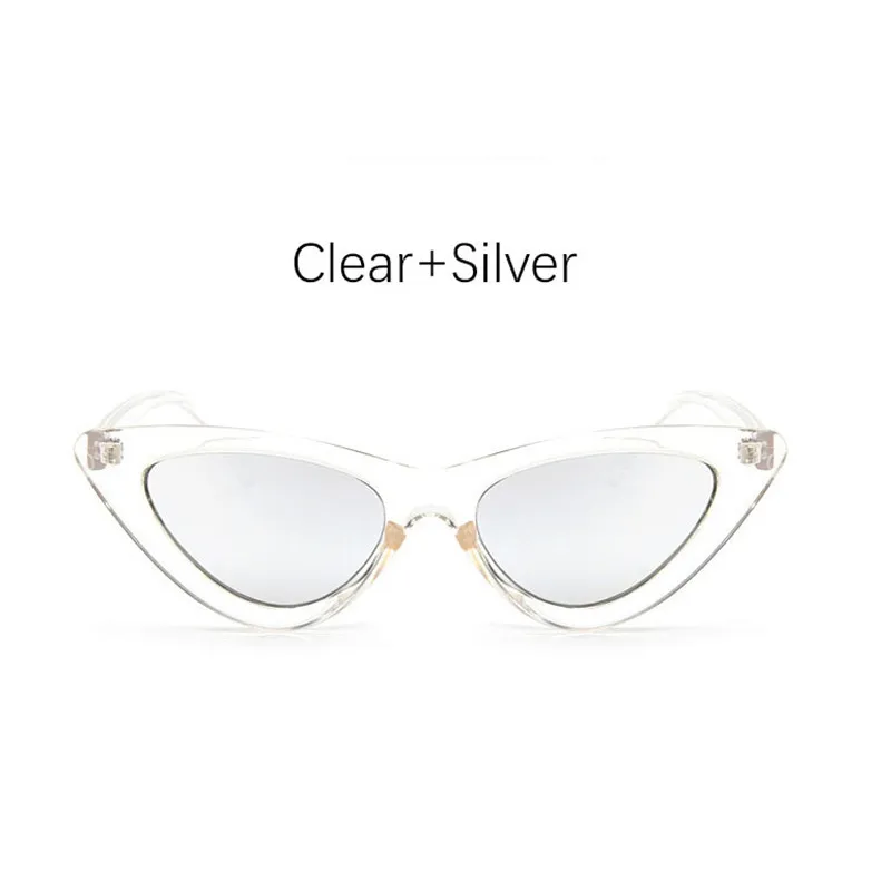 Clear Silver LEONLION кошачий глаз тени для женщин модные солнцезащитные очки Брендовые женские винтажные Ретро треугольные очки Oculos Feminino солнцезащитные очки сексуальные - Цвет линз: Clear Silver