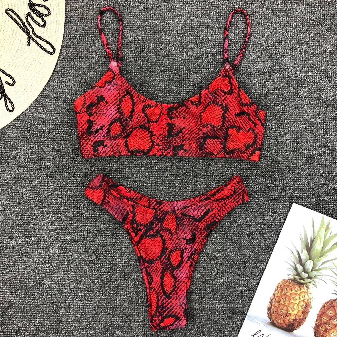 Бикини Леопардовый купальник Mujer розовый красный бикини Maillot De Bain Femme купальный костюм с пуш-ап женский сексуальный купальник бикини