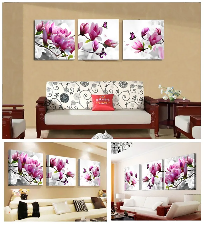 Современная Картина на холсте 3 шт. настенное искусство красивый абстрактный