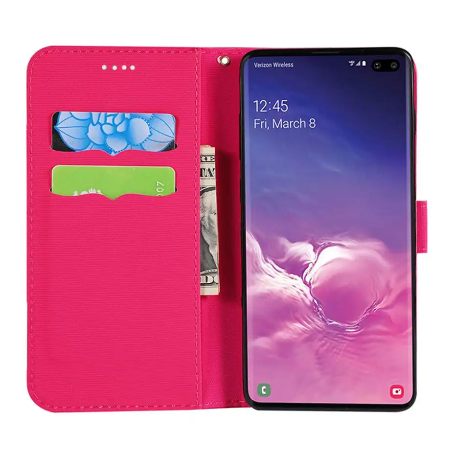 Чехол книжка из искусственной кожи разных цветов для Samsung Galaxy S10 E S9 S8 A20 A30 A40 A50 A70 M20