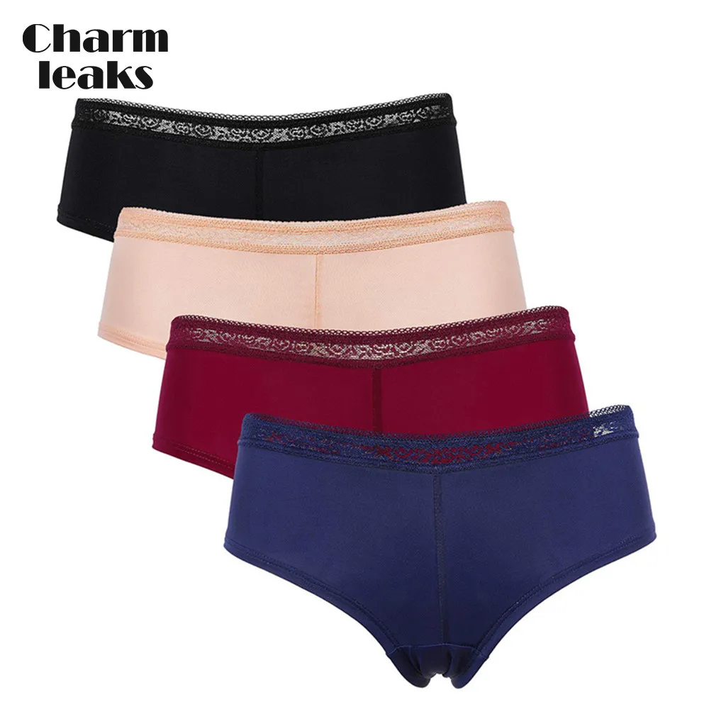 4 in pack Charmleaks, женские хипстеры, хлопковое нижнее белье, трусики-стринг, одноцветные, открытые трусы, приятные на ощупь, удобные трусики, 4 упаковки - Цвет: 4 in pack