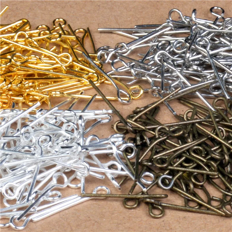 Шпильки с плоской головкой золотистые/Серебристые/красные