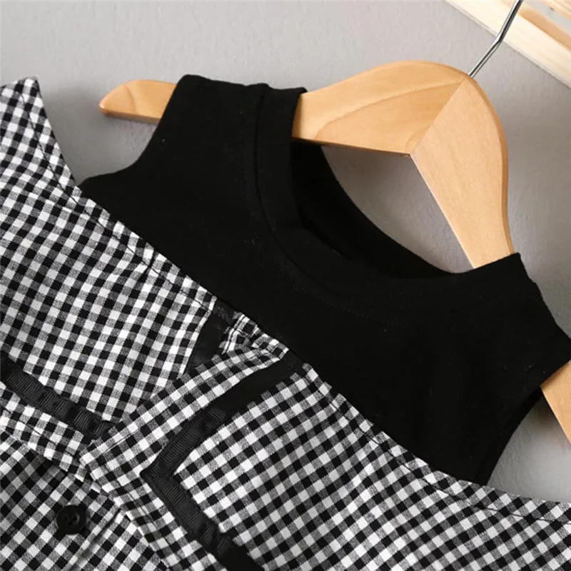 Новинка 2019 милая одежда для маленьких детей девочек клетчатое вечернее платье