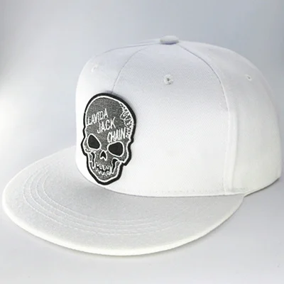 white LDSLYJR personality skull embroidery cotton Baseball Cap hip-hop cap Adjustable Snapback Hats for men and women 277 - Цвет: white