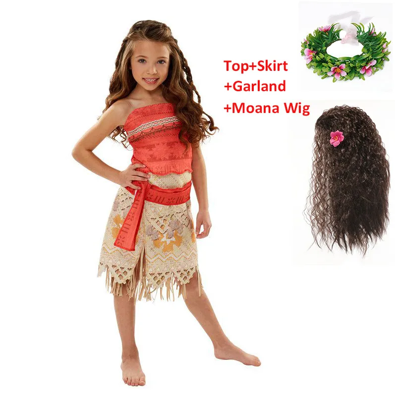 Moana Set-6 PaMaBa Kids Moana/приключенческий костюм; платье для девочек; летняя одежда; комплект одежды принцессы Vaiana; детское платье для костюмированной вечеринки на день рождения - Цвет: Moana Set-6