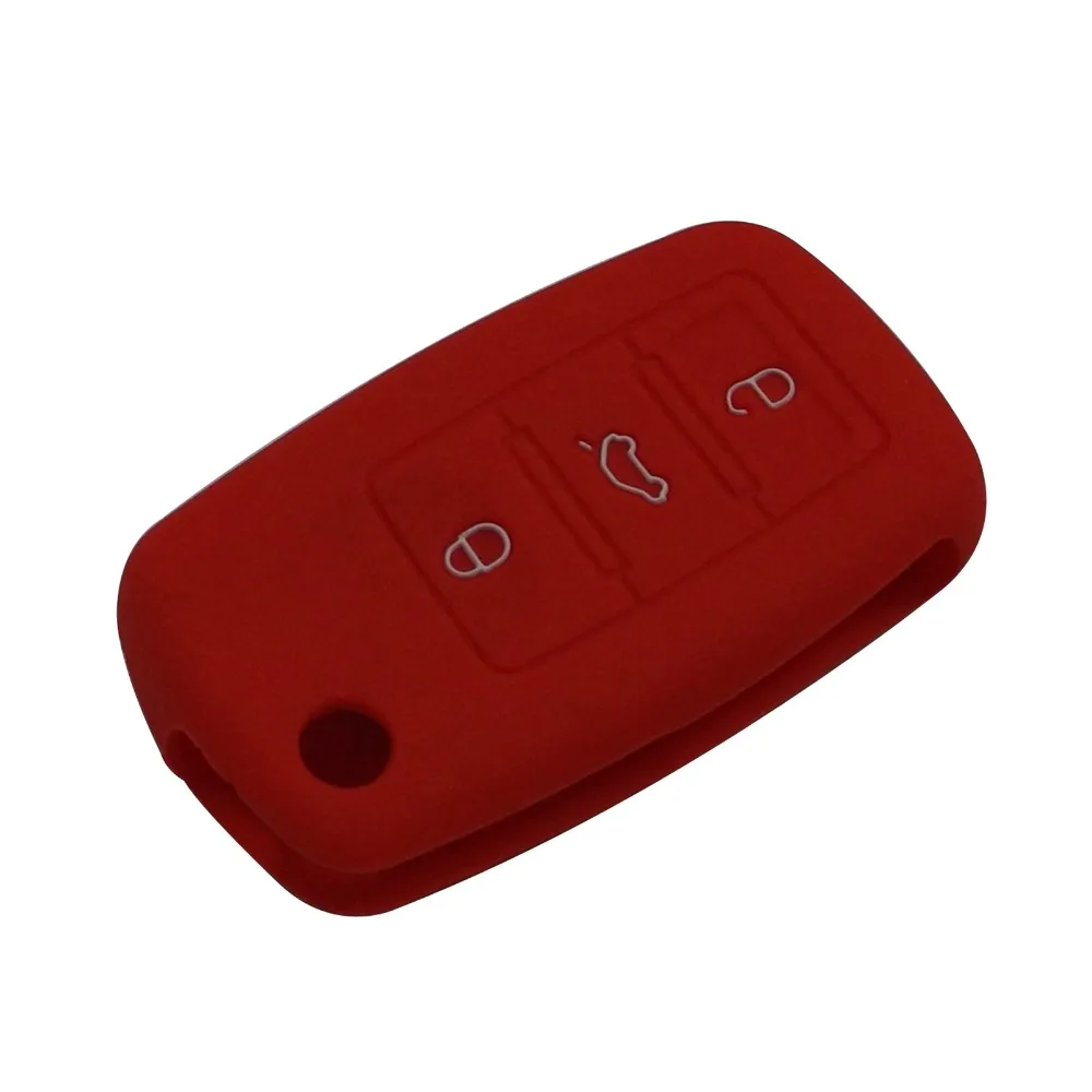 50pcs 3 Buttons Silicone Flip Car Key Cover Case For VW Golf Bora Jetta POLO Passat Skoda Superb Octavia Fabia SEAT Ibiza Leon | Автомобили