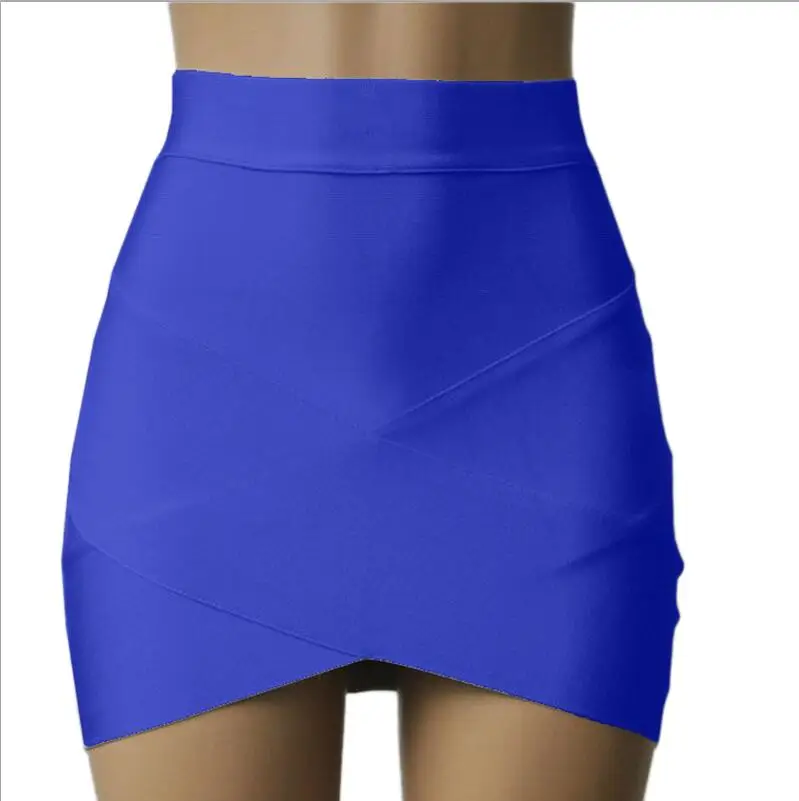 Blue Женская короткая эластичная юбка-карандаш из вискозы, Сексуальные облегающие мини-юбки для ночного клуба, вечерние яркие цвета, новая мода - Цвет: Blue
