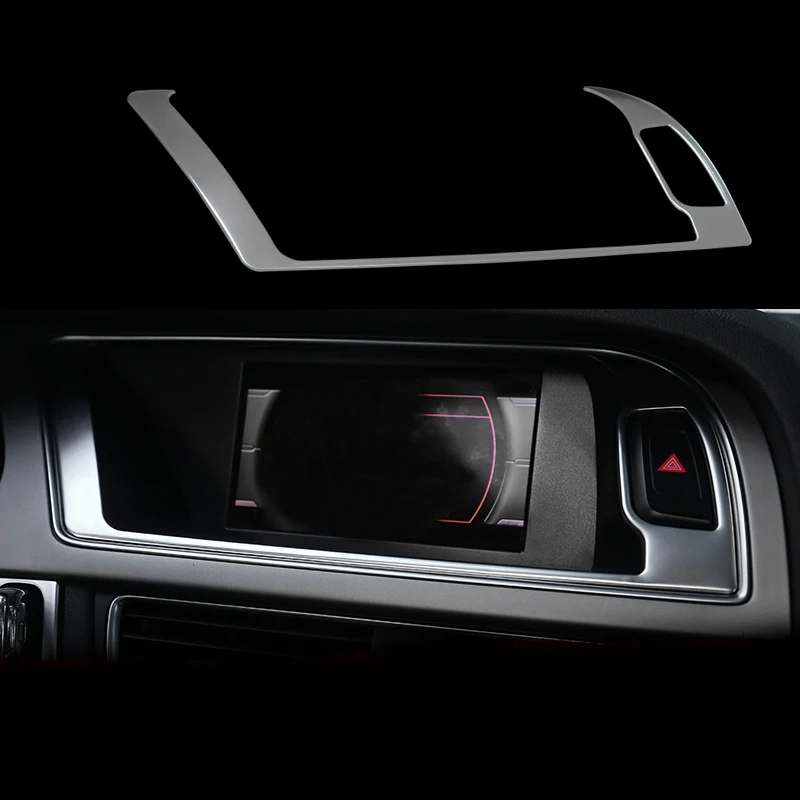 Нержавеющая центр GPS навигатор рамка декоратор Накладка для Audi A5 2009 2017 & A4 B8 09