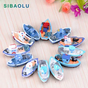 Морская яхта Рыбалка лодка миниатюрная фигурка декоративный волшебный сад Аквариум Рыбы детские игрушки Фигурки из смолы ремесло TNB132