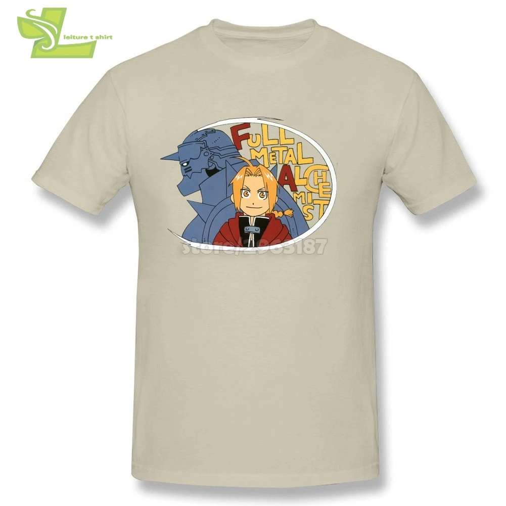 Fullmetal Alchemist Comic T Shirts Adult Cotton Short Sleeve shirt Popular Design | Мужская одежда