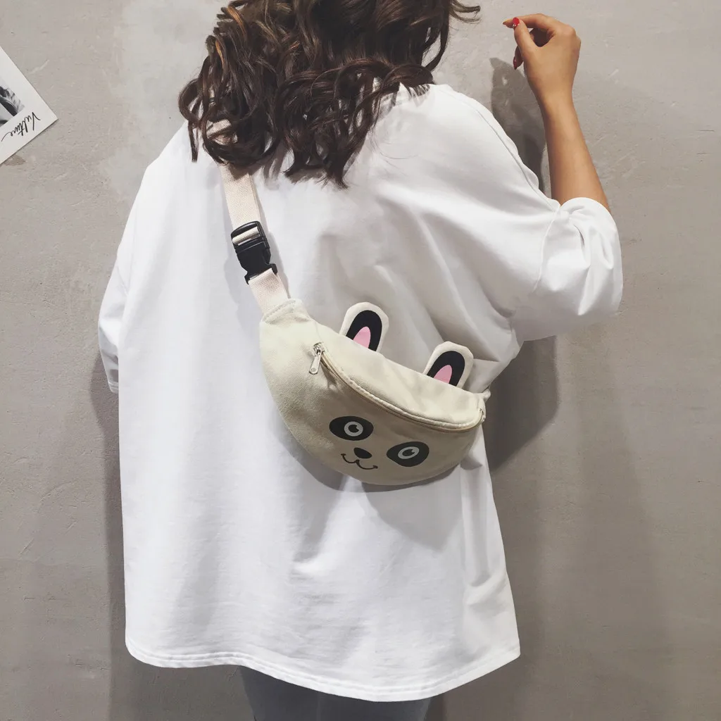 2019 многофункциональная модная поясная сумка женская Панда холщовая нагрудная