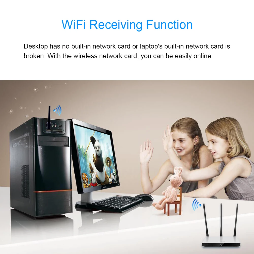 CHIPAL 300 Мбит/с высокоскоростной Wifi адаптер мини USB приемник беспроводной 2дб