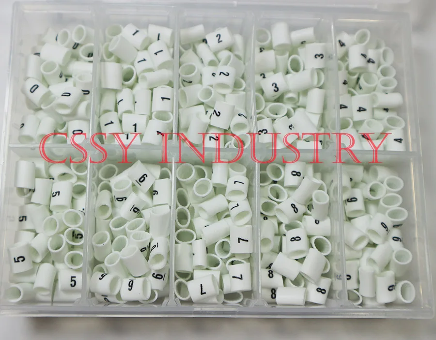

500pcs/box 4.0mm2 -6.0mm2 10 different number white color 0-9 cable marker set