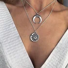Женское ожерелье с подвеской в виде Солнца и Луны