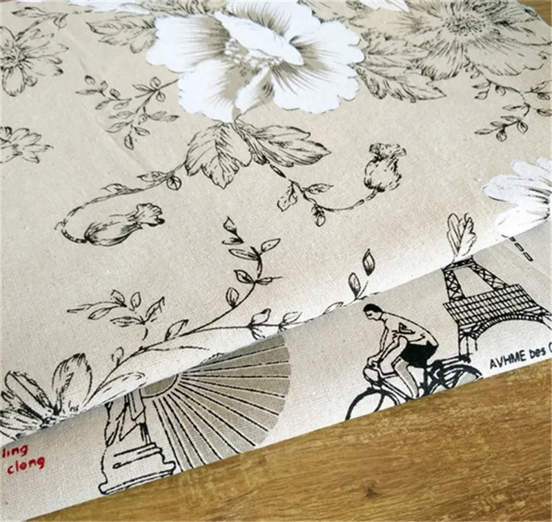 150 см х 50 оптовая продажа с фабрики хлопковый Черный Пион/башня ткань для