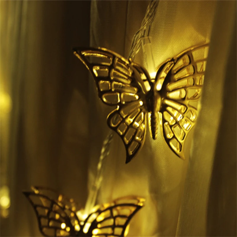 10 м 2016 новогодний светильник с большой золотой бабочкой светодиодный на