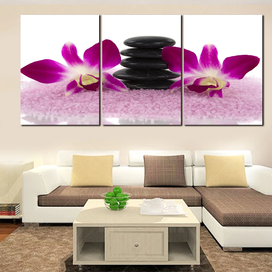 

2017 New Free Shipping 3 Panel Flower Modern Print Painting Canvas Painting Modern Art Print Wall Art Gift Top Home Decoration