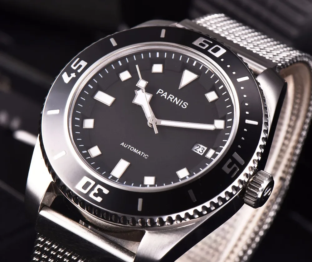 Часы наручные Parnis автоматические водонепроницаемые 45 мм 100 м|watch style|watch ceramicwatch