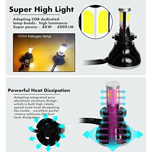 2x80 Вт H4/H7/H13/9006(HB4)/9005(HB3) COB светодиодный Etanche Phare Voiture 8000LM Ampoule Автомобильные фары Lampe
