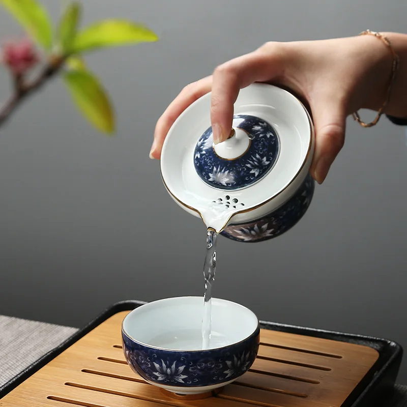 Черный Zen Японский портативный чайный набор для путешествия быстрая чашка