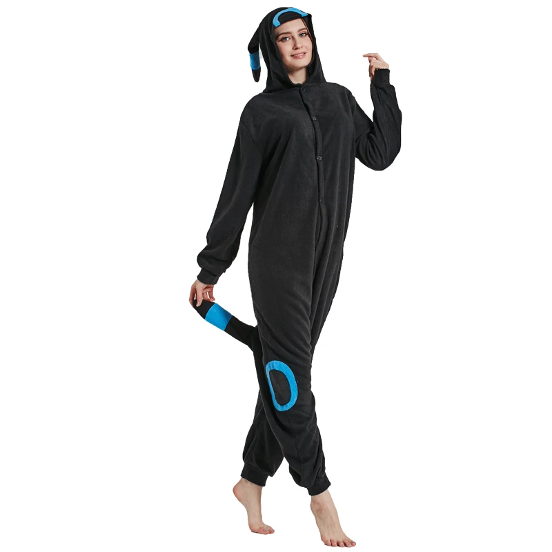 Новинка пижама Кигуруми для взрослых с синими кругами и Луной эльфом пижамы