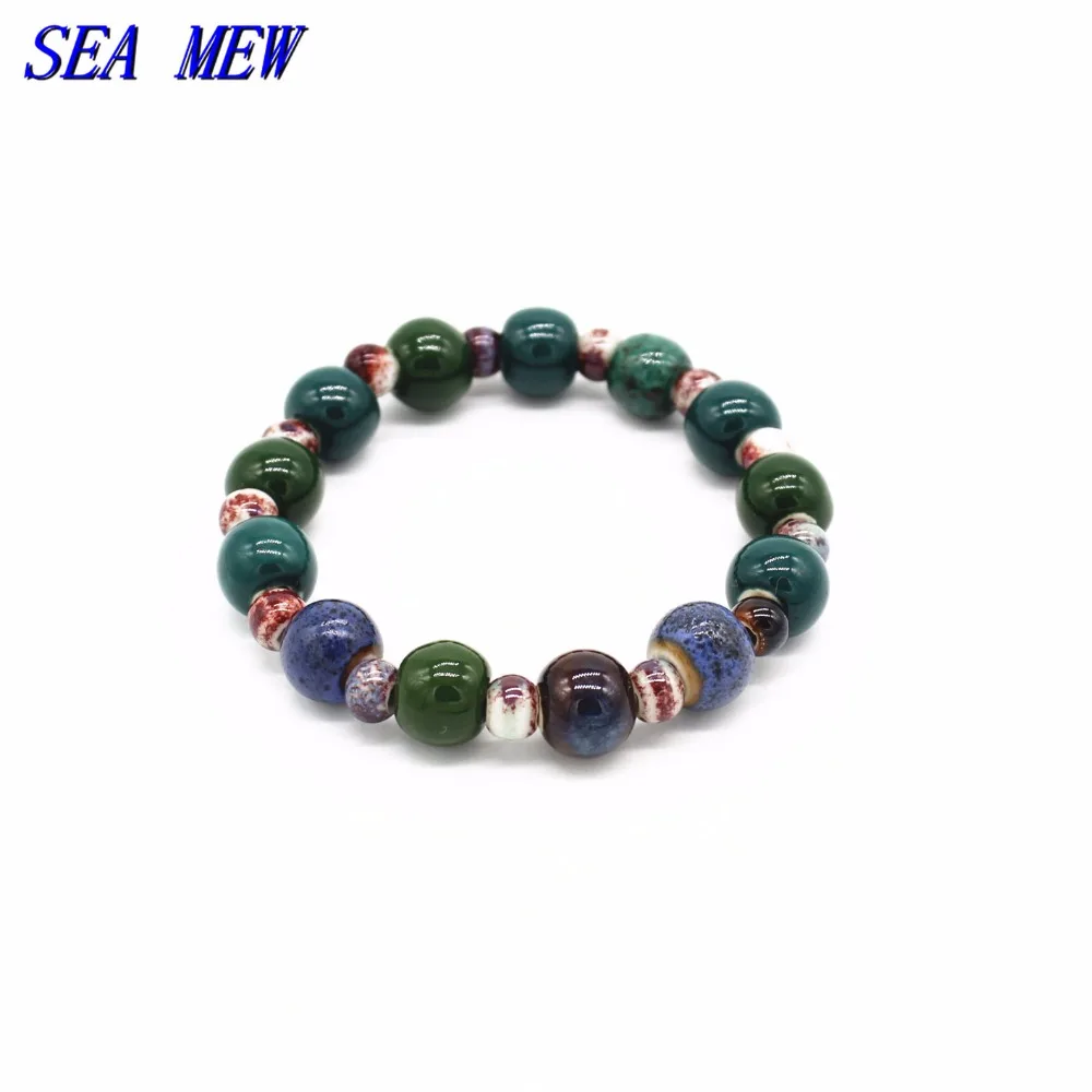 Чайка модные Керамика браслет ручной работы эластичный шнур Плетёные браслеты