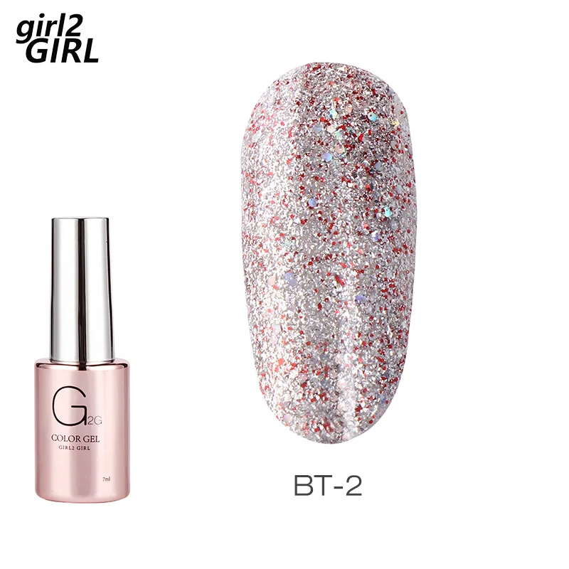 BT-2 GIRL2GIRL УФ-гель для ногтей замочить от длительного платинового цвета - Цвет: BT-2
