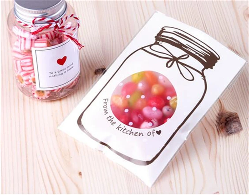 100 шт пластиковые печенья шоколадное печенье Конфеты Прозрачные выпечки