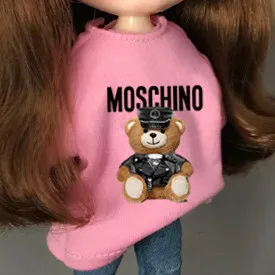 2 шт./лот Blyth Doll Одежда футболка+ джинсы модные штаны Одежда для куклы Барби, Azone, ob24, blyth, Kurkn 1/6 аксессуары для кукол - Цвет: only SHIRT C