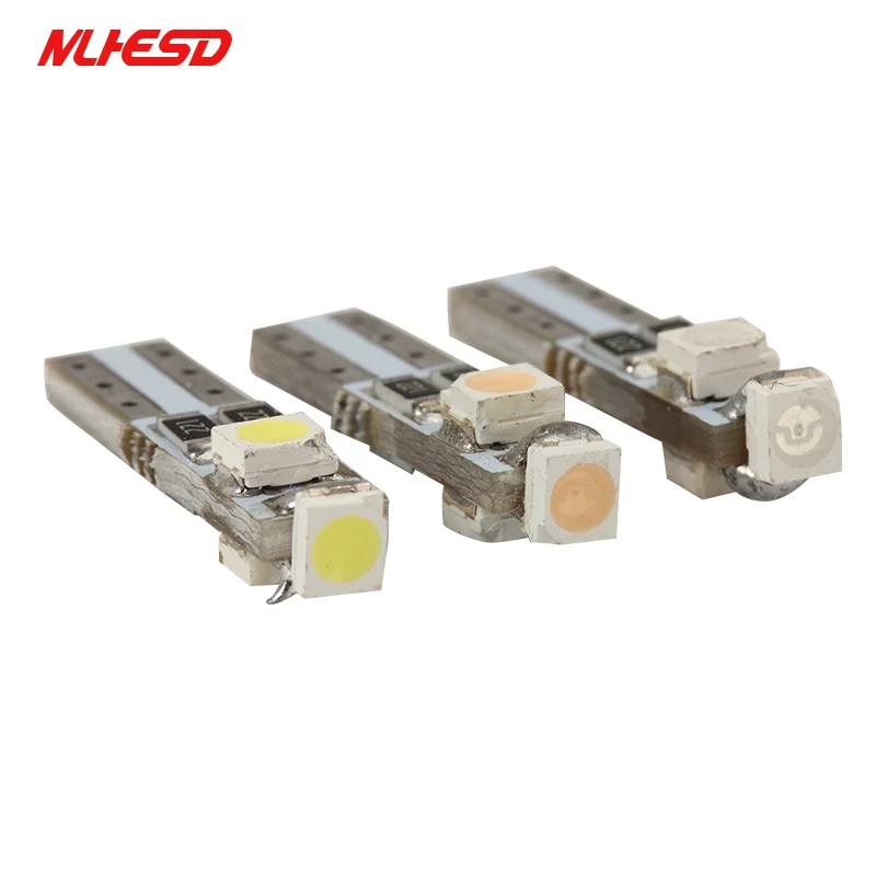 

100X Car Auto LED T5 3 led smd 3528 Wedge LED Light Bulb Lamp 3SMD White Dashboard Warning Indicator Instrument Lights for car