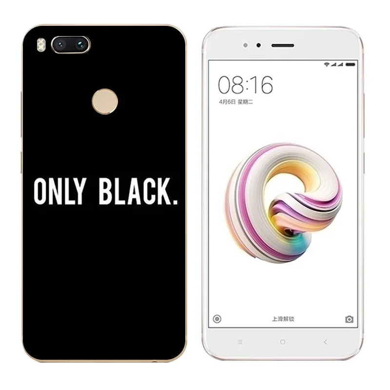 5 &quotдля Xiaomi Mi A1/Mi 5X Чехлы для телефона из термополиуретана с принтом черных букв