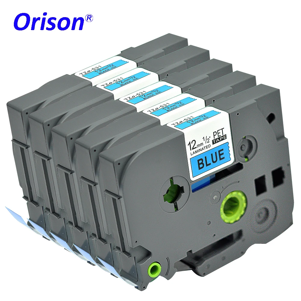 Orison 5 шт. 12 мм синий TZE531 TZ531 для Brother P Touch принтер этикетка лента TZE 531 TZ TZe