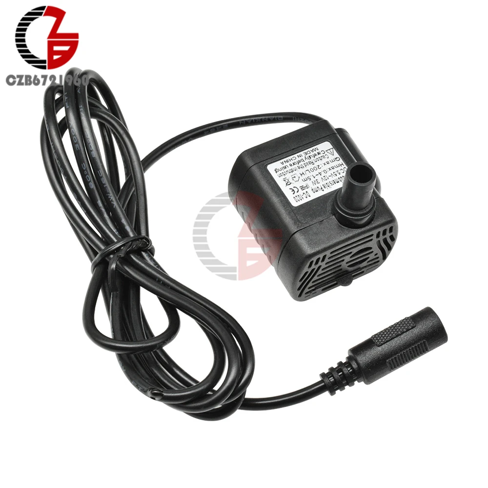 5,5 V-12 V 3W DC погружной водяной насос IP68 Водонепроницаемый солнечный насос двигателя 200L/H 0,4-1,5 м для рыбы/стеклянный резервуар для аквариума садок для рыбы