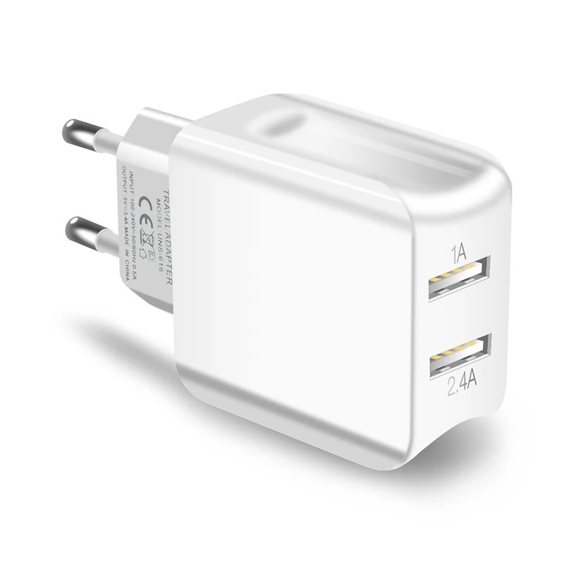 Suntaiho Универсальное зарядное устройство с двумя usb-портами, дорожное настенное зарядное устройство, адаптер для смартфона, зарядное устройство для iPhone/samsung/Xiaomi/iPad - Тип штекера: White
