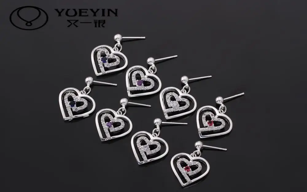 2014 New supplies 925 heart earrings fashion Brand bijoux With CZ Crystals | Украшения и аксессуары