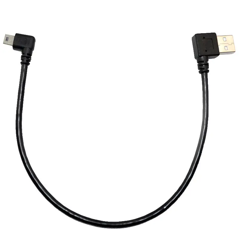 DAN высокоскоростной USB Мужской к Мини 5Pin адаптер левый угол конвертер удлинитель 25 см черный