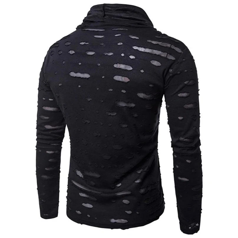 Для мужчин в полосатом принте 2019 Летняя мода с высоким плотно облегающим шею