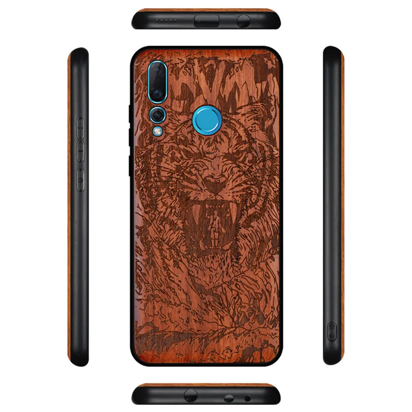 BOOGIC Оригинальный Деревянный чехол для телефона Huawei Nova 4 дерево + ТПУ ультратонкий